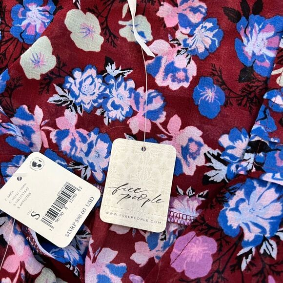 FREE PEOPLE Maybel Floral Blouse Size Small - Picture 12 of 12
